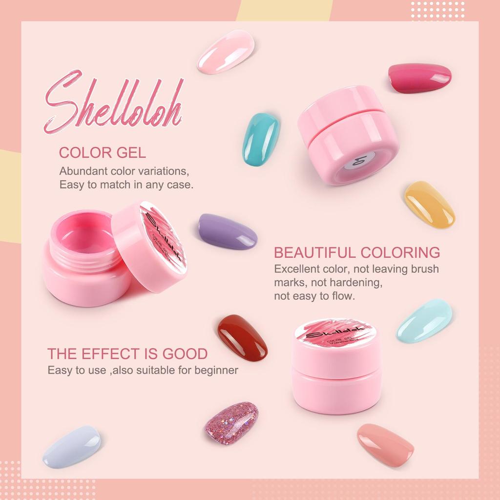 Buy SHELLOLOH Nail Gels Set UV Gel 12 Colors Nail Gel Polish Nail