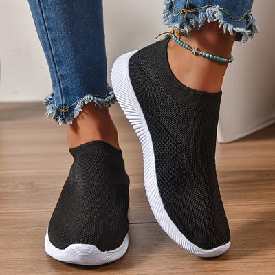Spring Women Shoes Knitting Sock Outdoor Sneakers Women Flat Shoes Casual Breathable Sneakers Flats Walking Shoes for Women