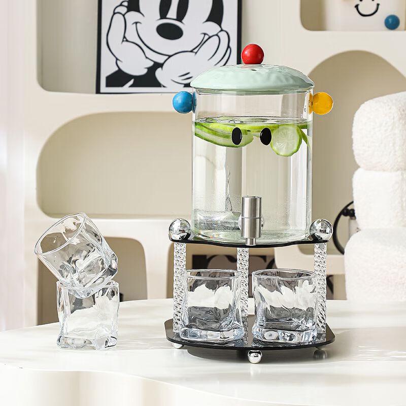 Xiyuping Luxury Glass Cold Water Pitcher Set with Faucet