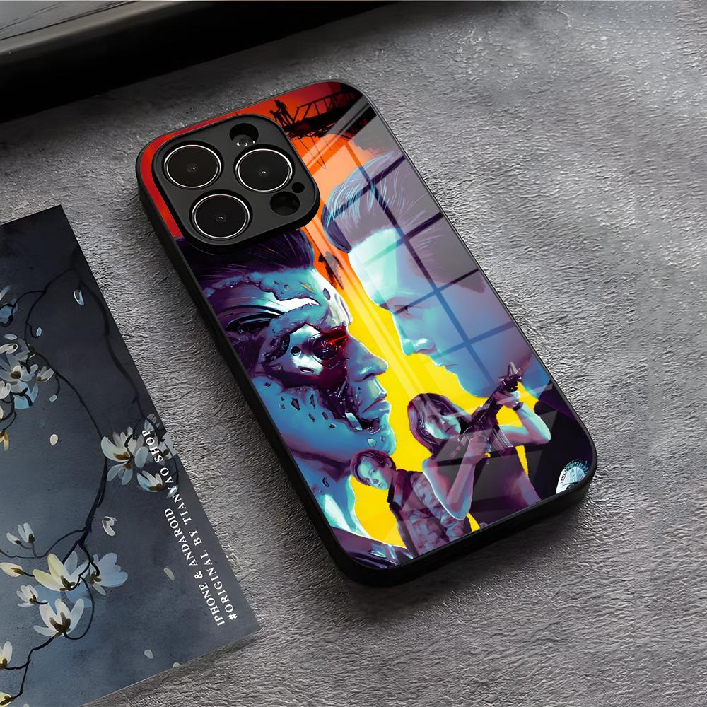 

Movie The T-Terminator Phone Case For IPhone 17 Air 16 E Pro Max 15 14 13 Mini 12 Pro 11 Max Plus Black Glass Cover iPhone 16