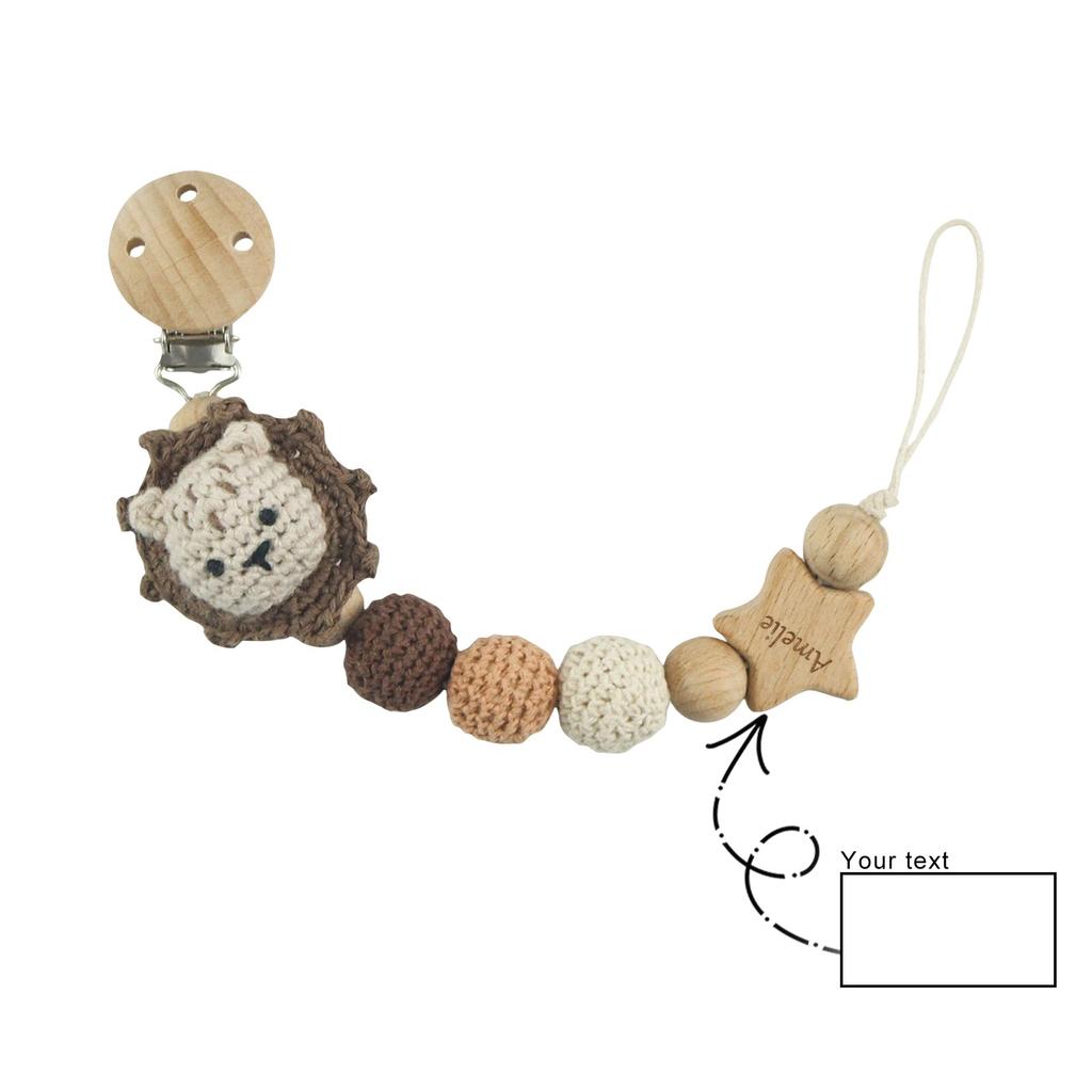 Personalized Engraving Of Newborn Baby Pacifier Clamp Pacifier Hanging Chain, Baby Teething Pacifier Anti-drop Chain