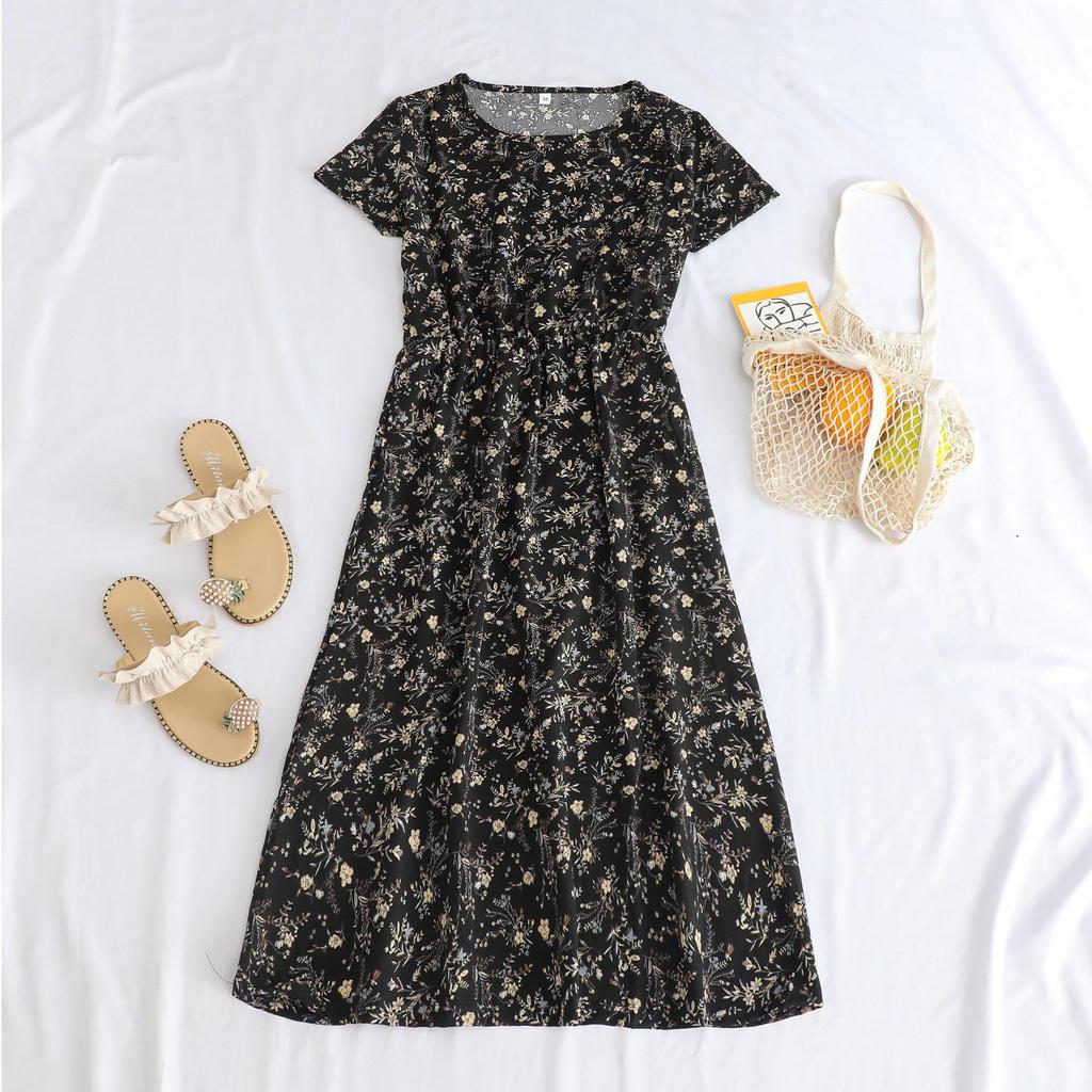 Southeast Asia Elegant Age-Reversing Midi Dress for Middle-Aged Women
