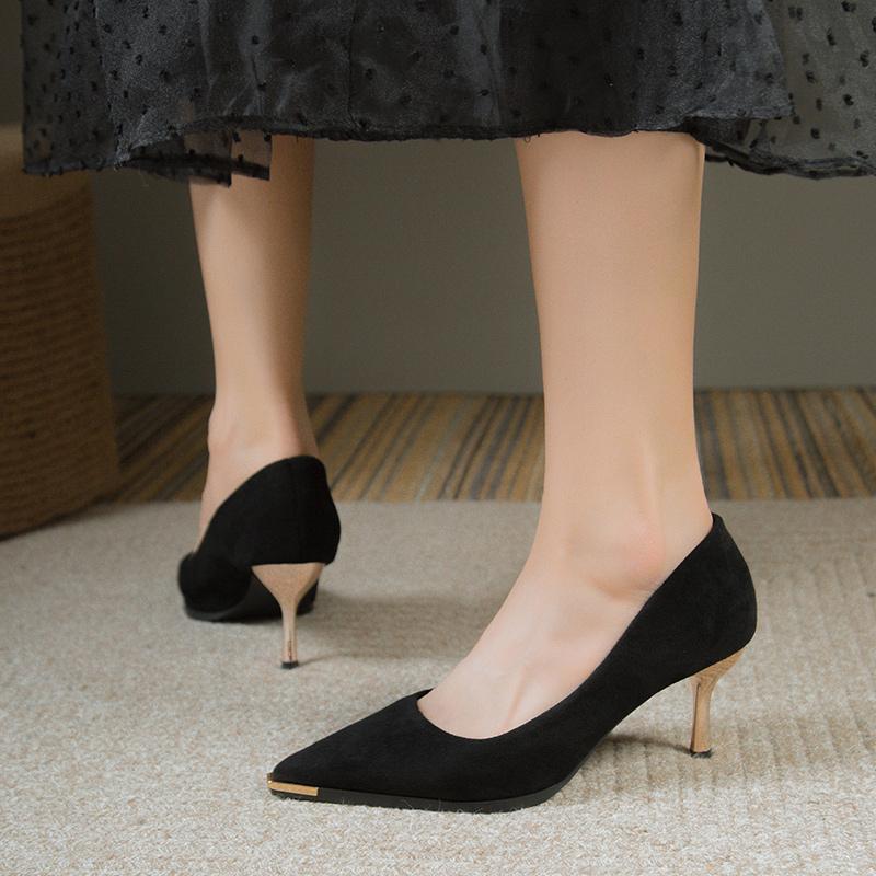 Móda NOVINKA Dámský styl Banketní Móda Lehký Luxusní 6 8 cm Lodičky na jehlovém podpatku Kovové Špičaté Semiš Single Móda Ležérní pohodlí