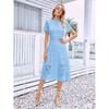 BITCED Fashion Solid Color Print O-Neck Short Sleeve  Casual Dresses
