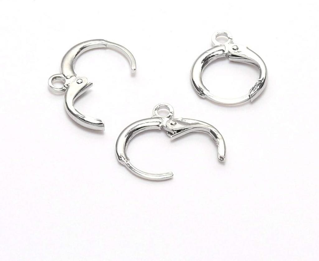 SATRA TRADERS | Size : 12mm 100pcs Round Bali Hoops Open Loop Lever Back Earring Hooks | Mehandi
