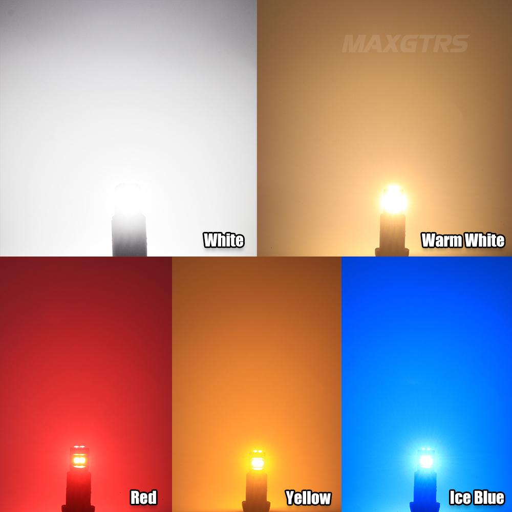 MAXGTRS 2x Super Bright T10 LED W5W 2020 Chips Car Side Interior Lights 194 168 Auto White/Yellow/Red Parking Marker Dome Lamps