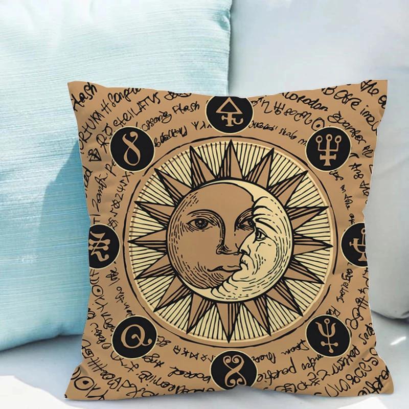 Tarot Sun And Moon Cushions Double-Sided Printing Pillows Decorative For Bed Of Modern Sofa Pillow Cover Decoration Living Room