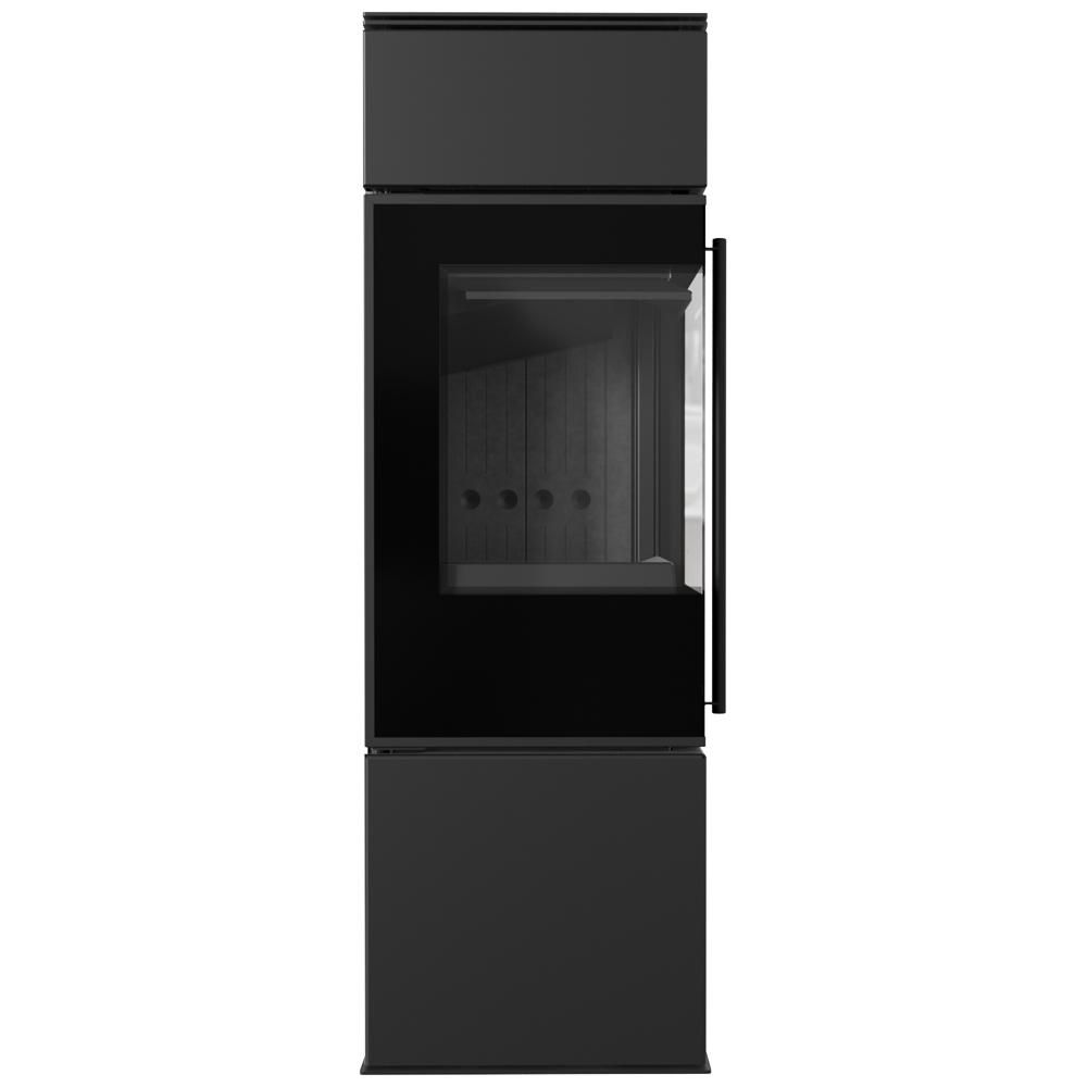 Freestanding Stove KRATKI REN S Left 7kW Ø150 Black Install Kit