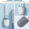Wall Mounted Toilet Brush Set  Flexible Flat Head Toilet Cleaner Brush for WC Bathroom Deep Cleaning Dead Ends and Corners