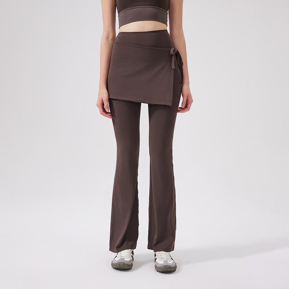 Sweatpants two-piece set, high waist cool antibacterial yoga pants, fart curtain wear, running breathable fitness bell pants