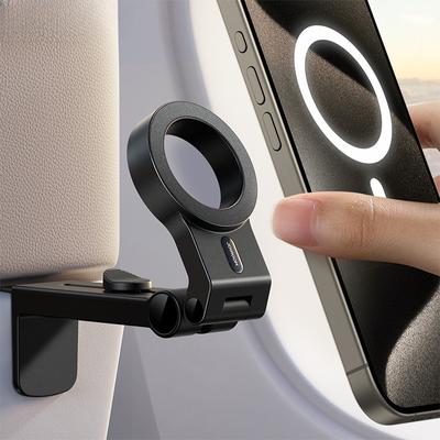 Magnetic Airplane Phone Holder Travel Essentials Flexible Rotation Hands-Free Desk Phone Mount for iPhone 15/14/13 /12