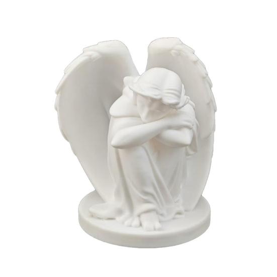 Handheld Angel Statue 3D Printed Sleeping Ornament, Minimalist Figurine Desktop Small Decorative Objects Decor, Aesthetic Sculpture for Home