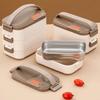 3 Layers Stainless Steel Portable Insulated Lunch Box Sealed Design Compartment Food Storage Container Large Capacity Detachable