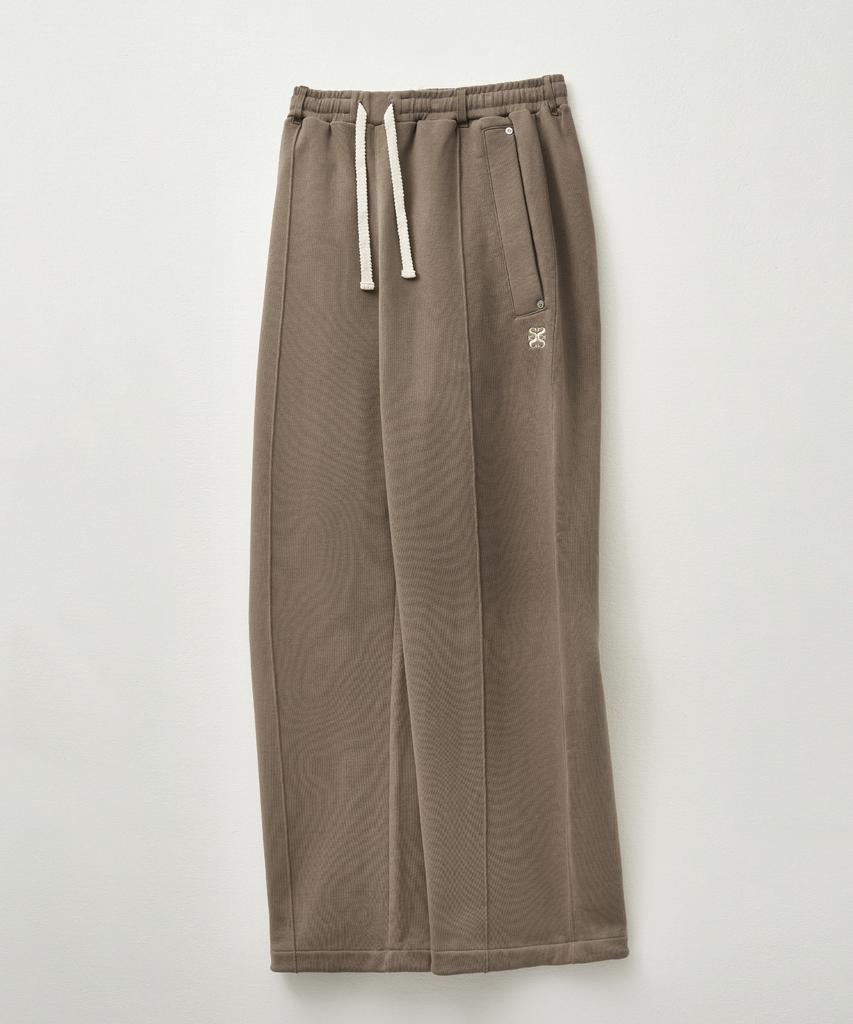 Seteo Cotton Elastic Waist Sweatpants Brown (Type A)