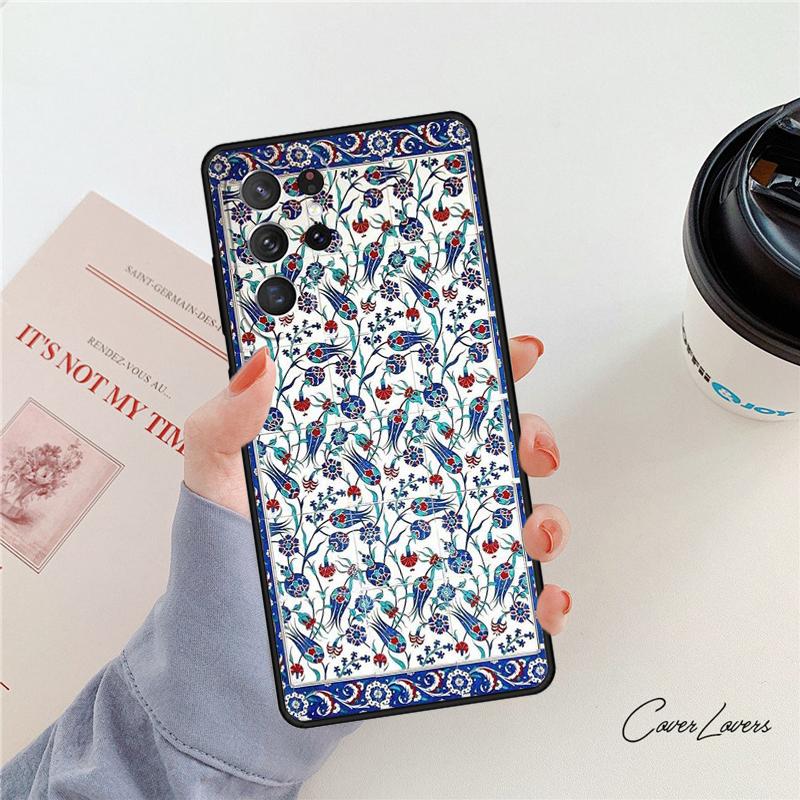 Moroccan Tile Rubber phone case For Samsung Galaxy S24 S25 S23 S22 Ultra Note 10 20 Plus S20 S21 FE Cover