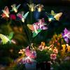 2 Pack Solar Lights Outdoor Garden, Colorful Butterfly Solar Swaying Lights, Outdoor Garden Light Waterproof for Pathway, Yard, Patio Decoration