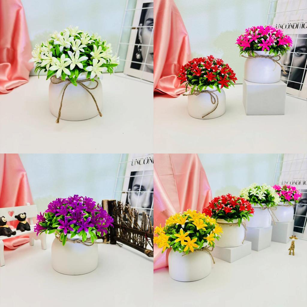 Elegant Fake Orchid Plant With Semispherical Edging For House Decoration And Gift Idea
