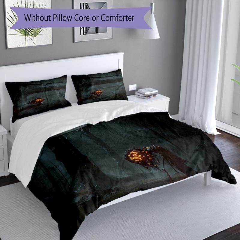 3pcs Game E-ELDEN R-RING pattern bedding set duvet cover set includes duvet cover &pillowcases, perfect all season bedroom decoration & gift