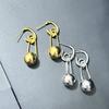 French Personality Design Sense Ball C-Shaped Earrings Femininity Light Luxury High Sense Cold Wind Stud Earrings