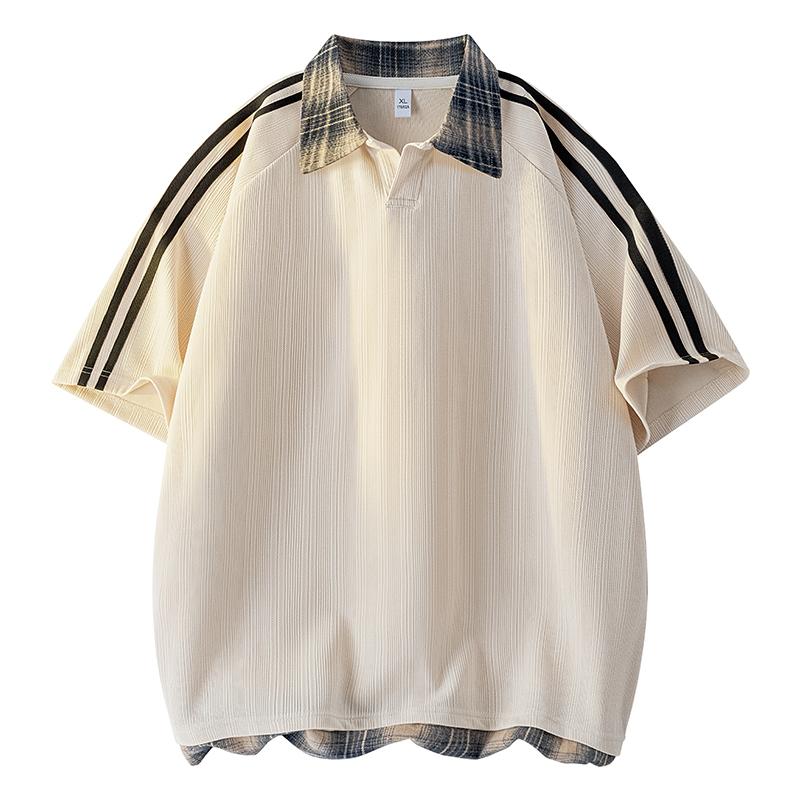 Summer Short-sleeved T-shirt Shirt Color Block Men s POLO Shirt 2XL