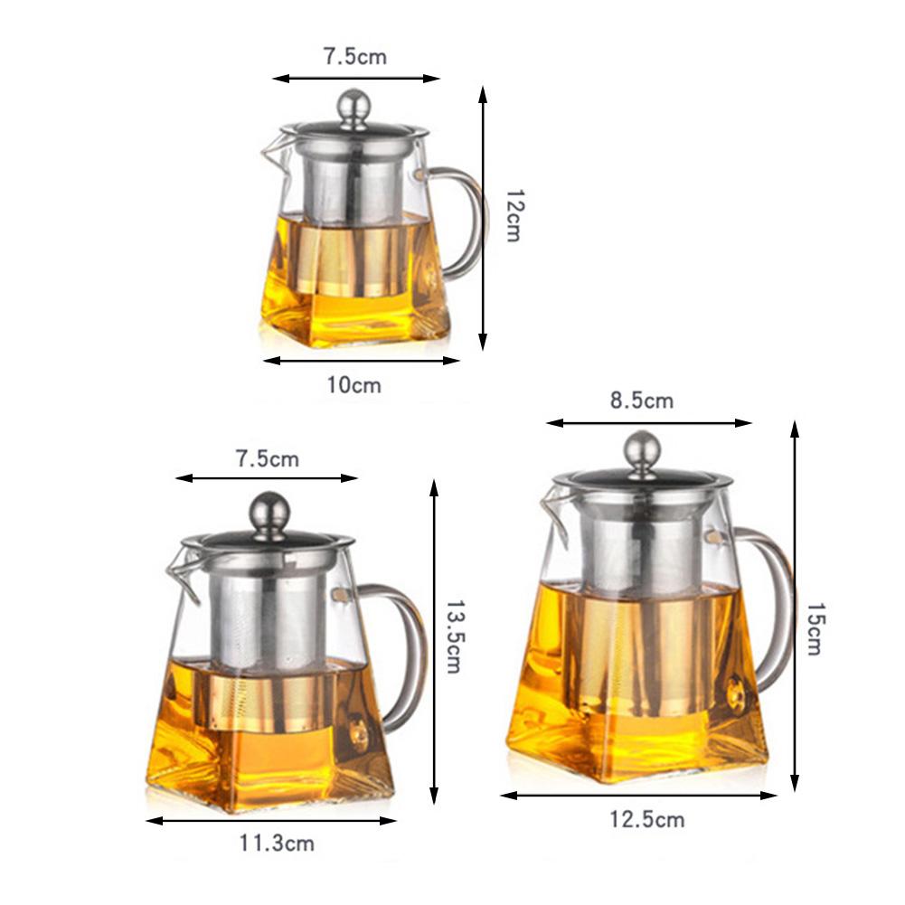 Juego de Tetera de Cristal Cuadrada-pequeña Tetera Para Familia