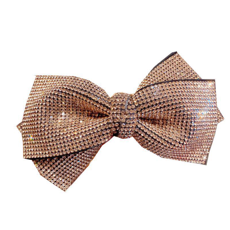 Korean Shiny Rhinestone Double Bow Hair Clip