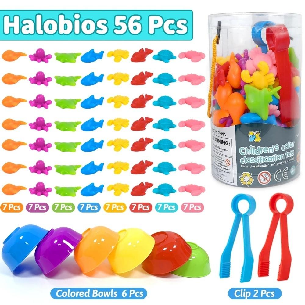 Montessori Rainbow Count Children's Toys Soft Glue Dinosaur Animal Color Classification Pairing Game Children's Sensory Toys