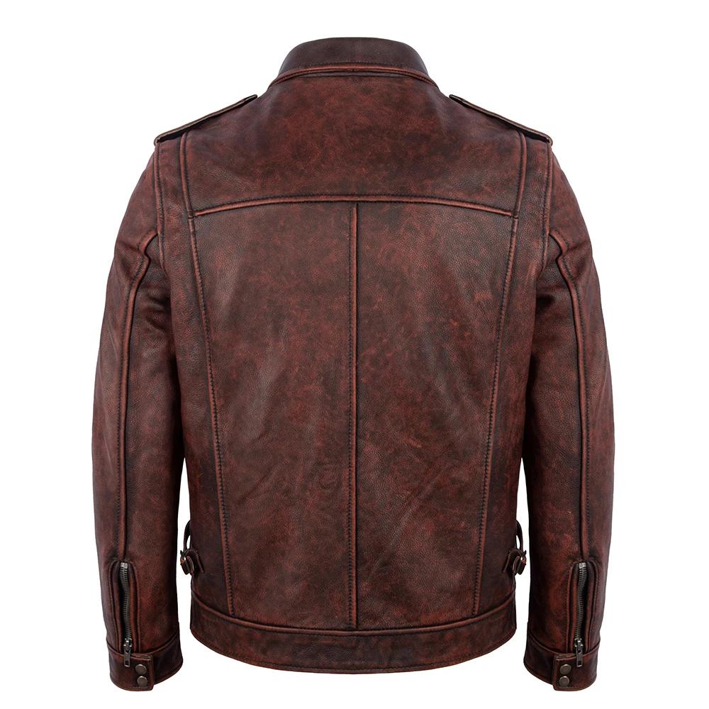 M65 Hunting Vintage Red Brown Genuine Leather Jacket Men Soft Real Cowhide Black Winter Coat Biker Jacket