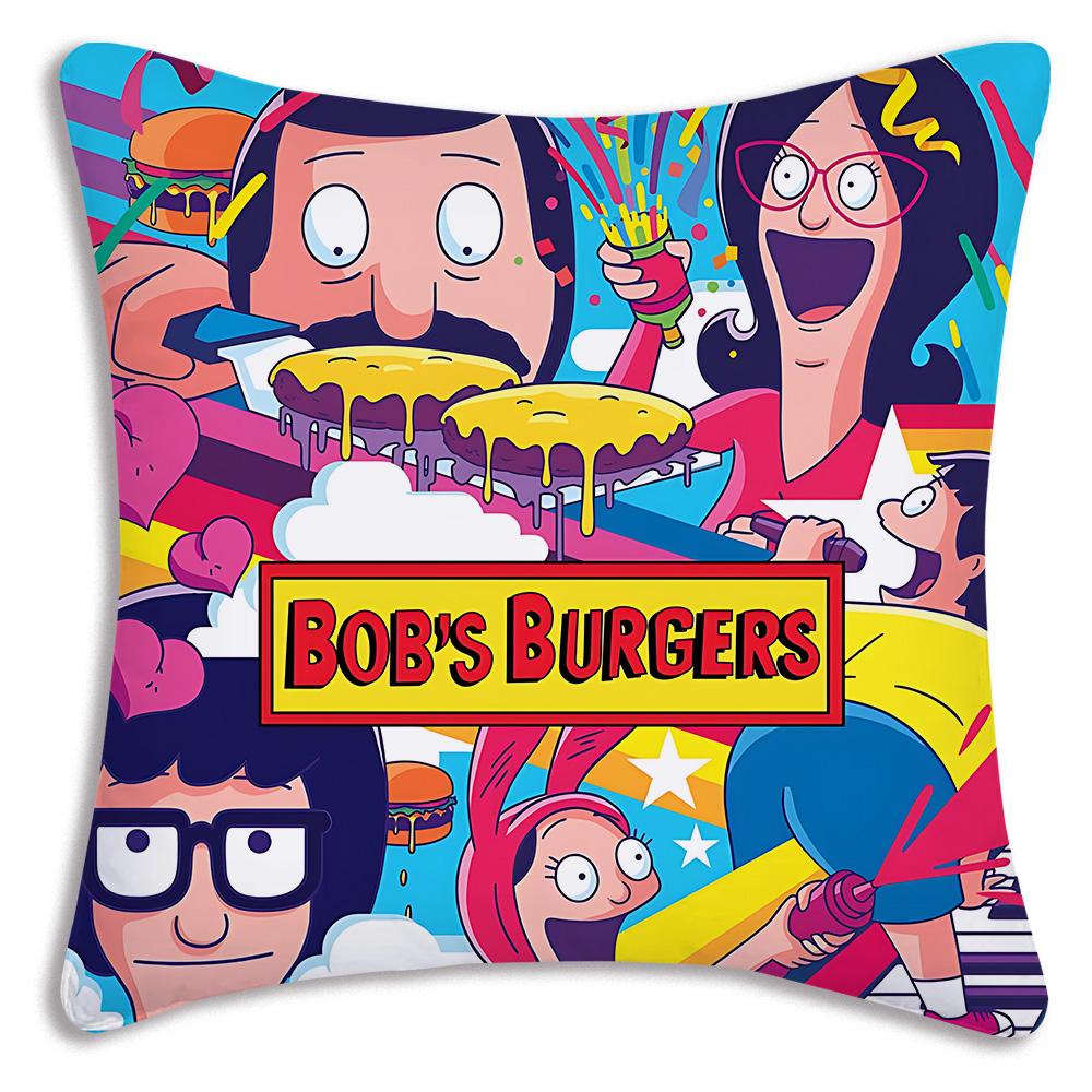 Cartoon B-Bobs B-Burgers Pillow Covers Cartoon Sofa Decorative Home Double-sided Printing Short Plush Cute Cushion Cover