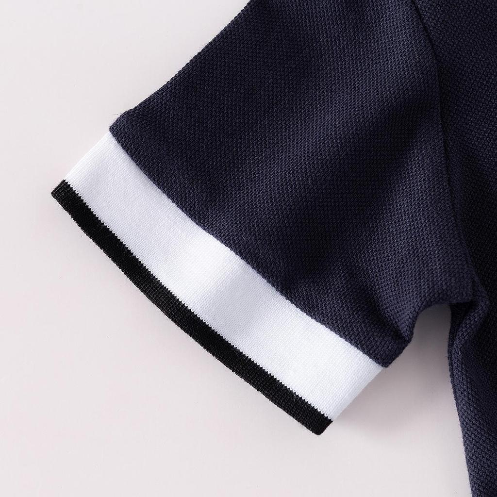 Children's Short-sleeved T-shirt 2025 New Boys' Polo Shirt Baby Half-sleeved Embroidered Top Children's Clothing