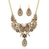 Fashion Hollowed Out Butterfly And Flower Design Women Necklace Earring Set For Women And Men