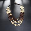 Rétro Bohème Statement Multi-couches Long Collier Plastron Perles Bois Coloré Fait Main Choker