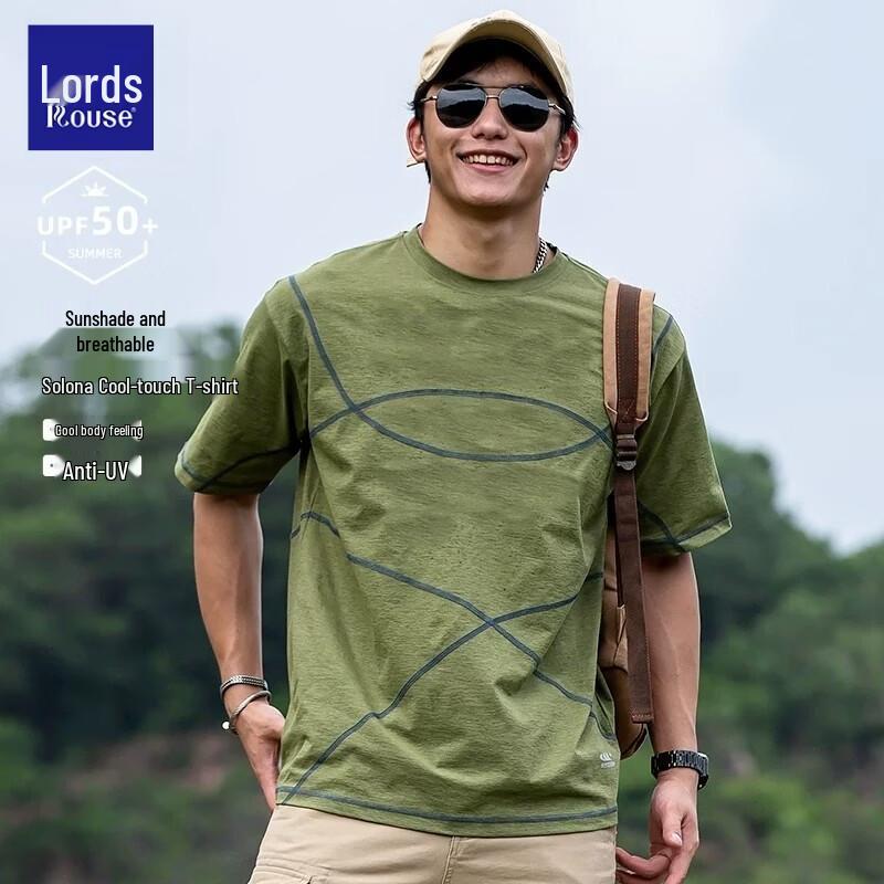 LUOZI Men s Quick-Dry Cool-Touch Sorona Summer Short Sleeve T-Shirt M