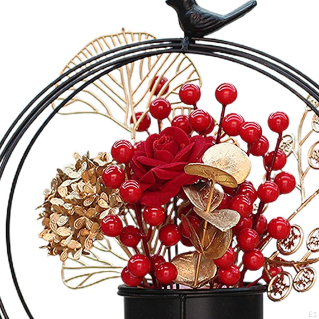 Chinese Year Flower Basket Decoration Iron Table Centerpieces for Holiday Party Indoor Fall