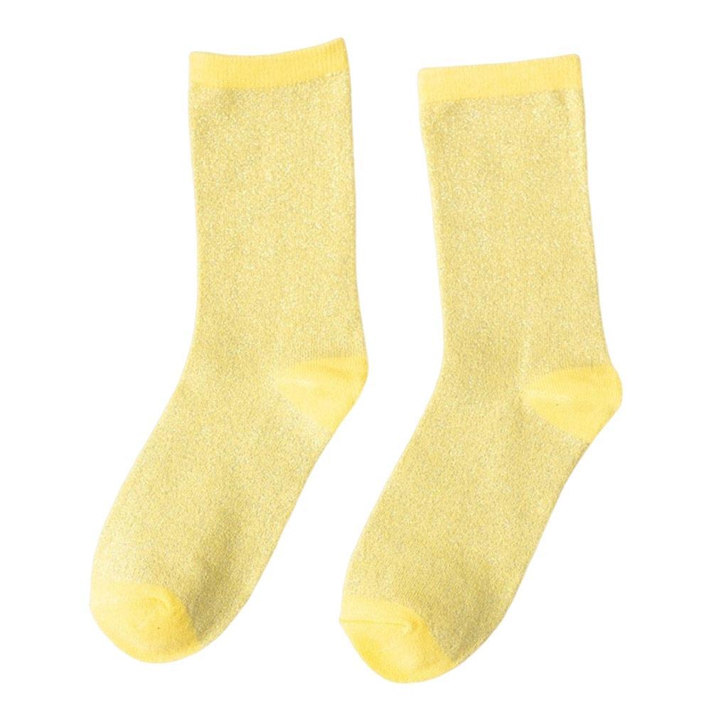Hochwertige Metallic-Faden Damensocken Bunte Elastische Sportsocken Glänzende Atmungsaktive Crew-Socken Tägliches Tragen