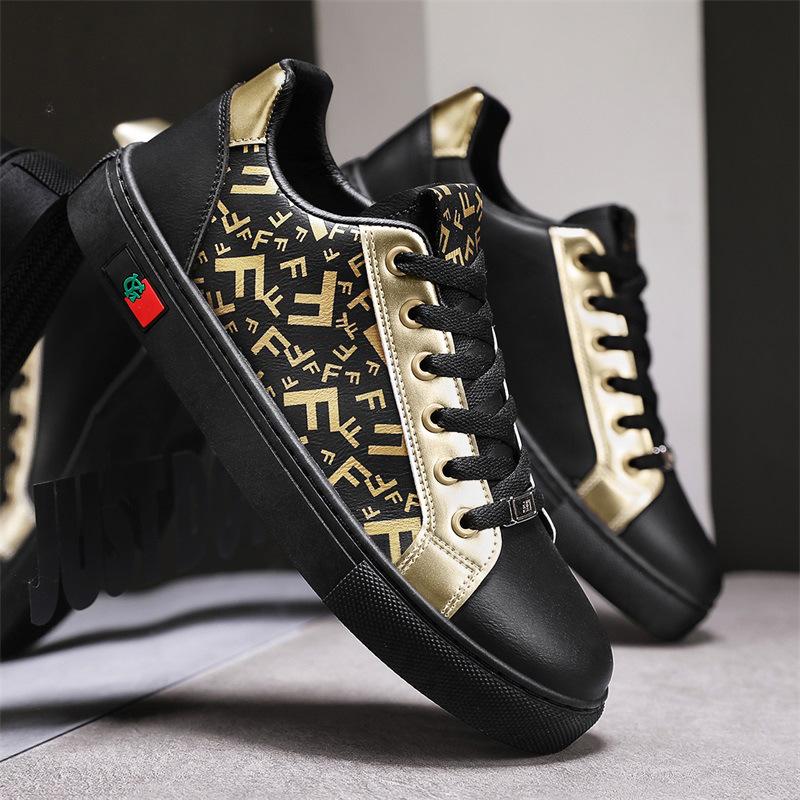 Fashion letter print men's shoes board shoes white shoes trend casual shoes men's summer versatile sports shoes