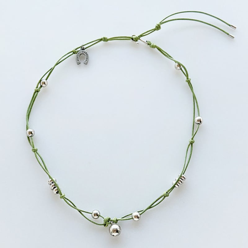 August Harmony Cowgirl String Knot Necklace / Green