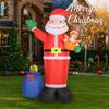 6.9FT Inflatable Toy Santa Claus Gift Bag Teddy Bear Xmas Yard Lawn Party Decoration LED Lit Xmas Home Supplies Ornaments Gifts
