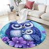 Owl  Round Area Rug,Carpet Rug for Living Room Bedroom Sofa Playroom Decor,Non-slip Floor Mat