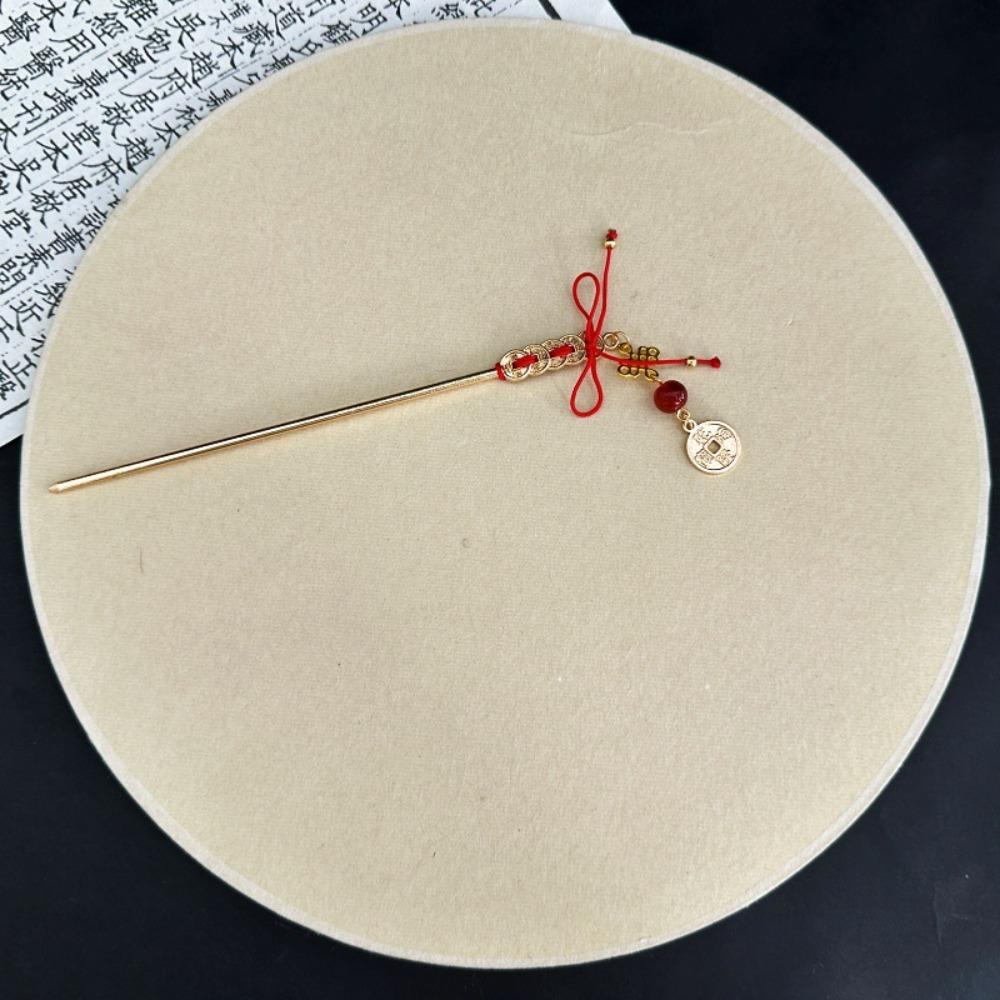 Antique Ancient Hair Stick Chinese Knot Chinese Style New Year Hairpin Classical Tassel Hanfu Hair Fork Cheongsam Accessories