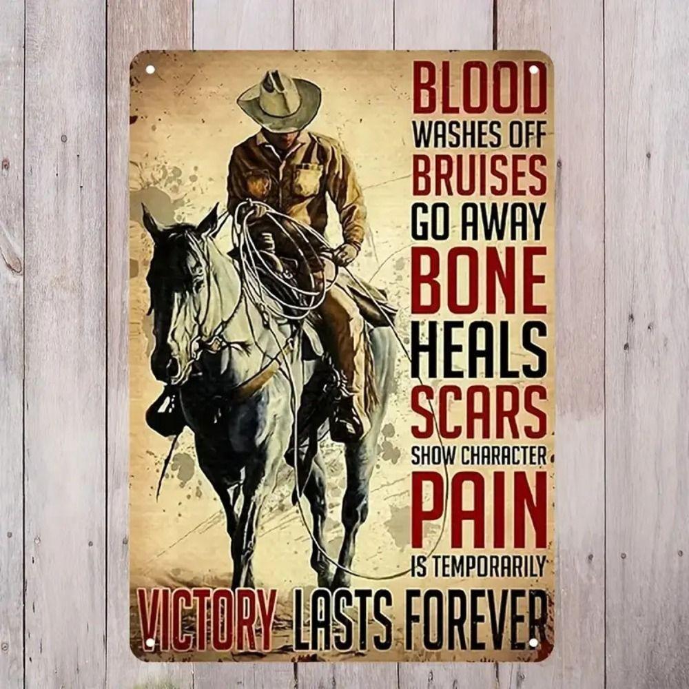 Vintage Cowboy Wild West Metal Tin Sign 20x30cm Wall Decor