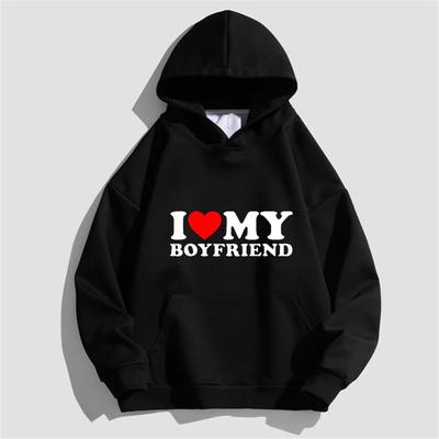 Nuevas y divertidas sudaderas con capucha "Amo a mi novio" unisex para mujer, sudadera con capucha Y2k, ropa de calle, sudaderas con capucha, jerséis, chándal unisex, ropa superior