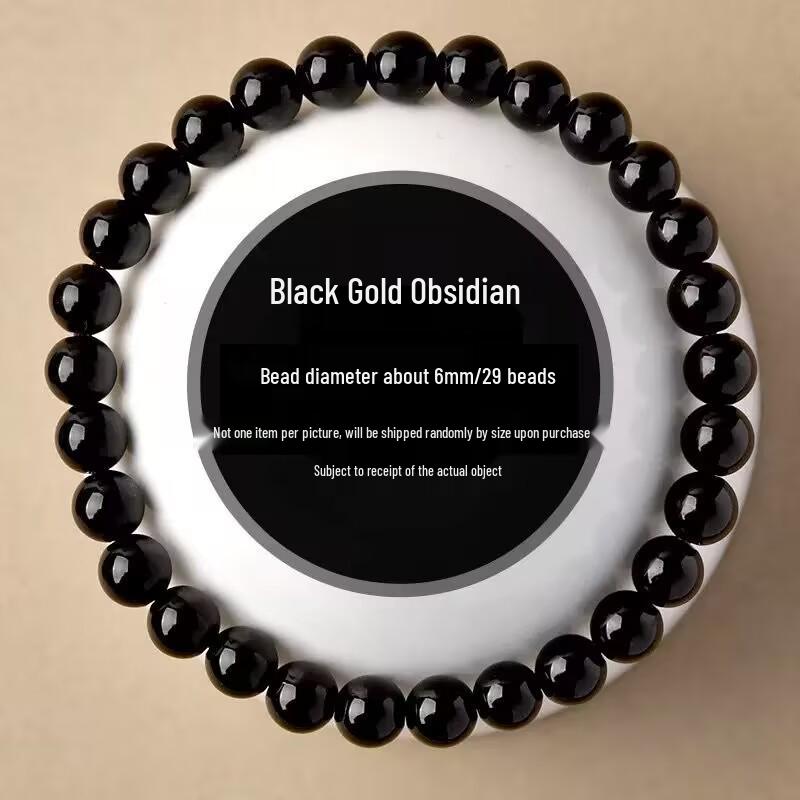 

Natural Wujin Obsidian Bracelet: Double/Triple Circle Crystal Energy Beads for Men & Women