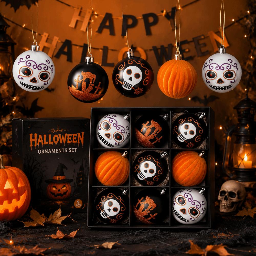 9Pcs/Set Creative Halloween Decoration Pendant 8cm Halloween Ball Ornament Home Decoration