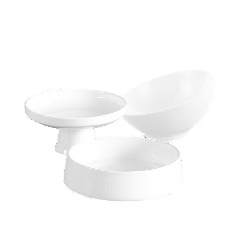 Zhishi 6-inch European Bone China Pedestal Dessert Plate Set