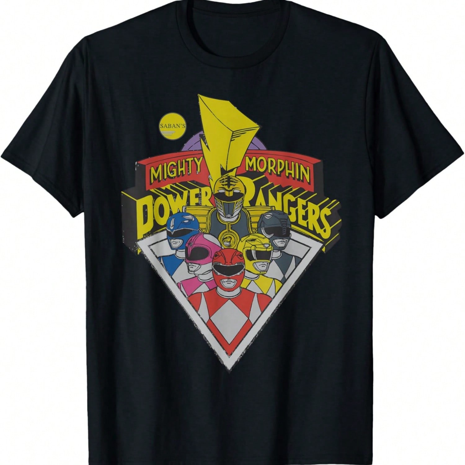 Power Rangers Green Ranger Karate Action Circle Portrait T-Shirt.Jpg|Power Rangers Group Shot Color Pop Boxed Up Comic Style T-Shirt.Jpg|Power Rangers S