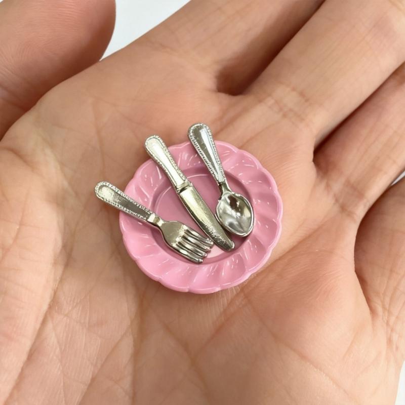 Miniature Cutlery Set Model Figure For 1/12 Doll House Landscape Accessories Detailed Realistic Kitchen Decoration Items
