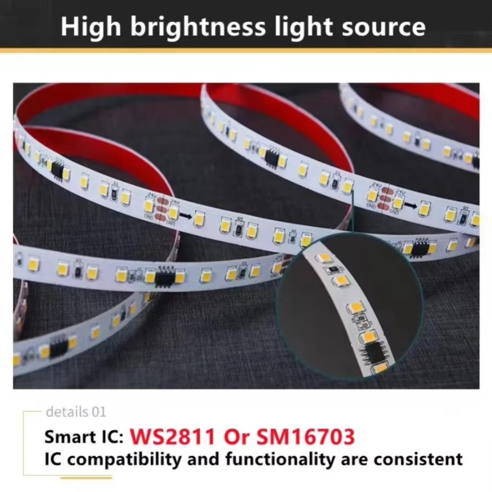 Striscia LED ad Acqua Corrente 126 LED WS2811 DC24V Dimmerabile Striscia Luminosa Flusso Indirizzabile Pixel Flessibile Lampada Lineare Multicolore