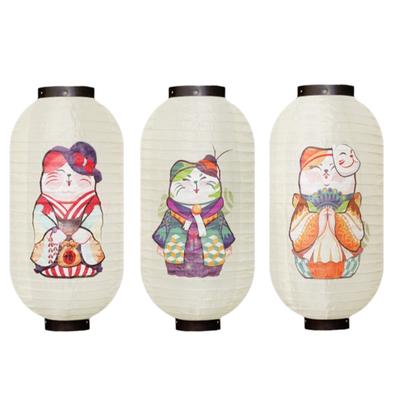10 Inch Japanese Lantern Lucky Cat Ladies Painting Chandelier Folk Decor Picture Design Pendant Light Waitress Figure