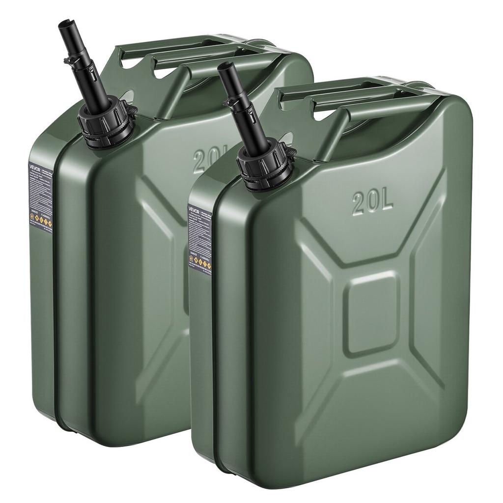 Metal Fuel Container, 20 L, Fuel Jerry Can with Spout and Comfort Handle, 6 L/min Max Flow Rate, Leakproof & Corrosion-resistant Metal Gas Tank Most
